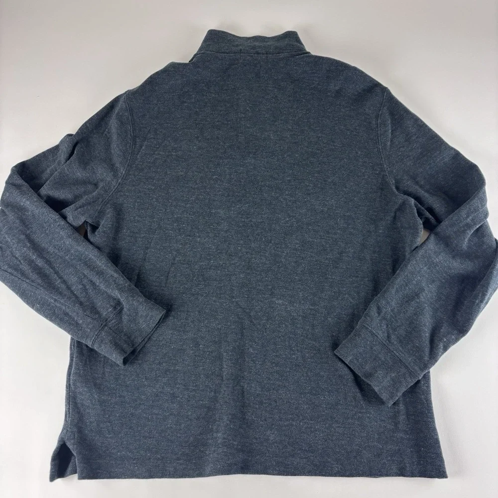Polo Ralph Lauren Estate Rib Sweater Mens Large Navy Blue Tight Knit Quarter Zip